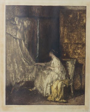 Albert Roelofs - Vrouw in interieur bij een wieg kopen? Bied vanaf 25!