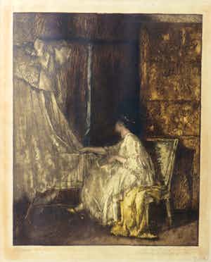 Albert Roelofs - Vrouw in interieur bij een wieg verkocht voor € 25!