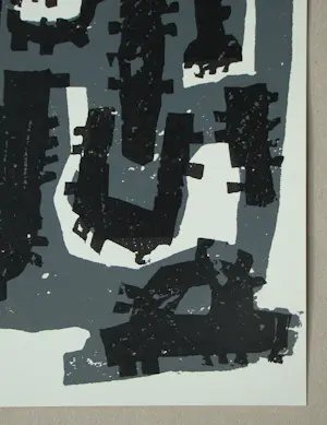 Raoul Ubac - Abstracte compositie - 1958 - Originele gegraveerde leisteenafdruk - Mourlot kopen? Bied vanaf 80!