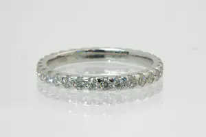 73 - Chique 14Krt wit-goud en (1.10 crt H/vs) diamanten alliance ring - ZGAN kopen? Bied vanaf 580!