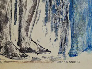 Pieter den Besten - "Tuschinski" 1954 - gemengde techniek (aquarel,pastel) "staand naakt" kaufen? Bieten Sie von 29!