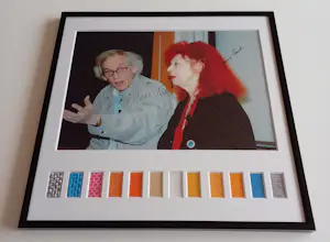 Christo - Jeanne-Claude – handgesigneerde foto door beiden + 12 originele fabrics kopen? Bied vanaf 960!
