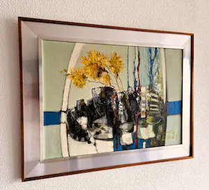 Niet of onleesbaar gesigneerd - Indrukwekkend expressionistisch olieverf op doek stilleven - gesigneerd kopen? Bied vanaf 1!