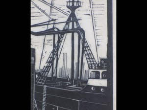 Antonius Hubertus Nordberg - Graanelevator in de haven - Houtsnede kopen? Bied vanaf 35!