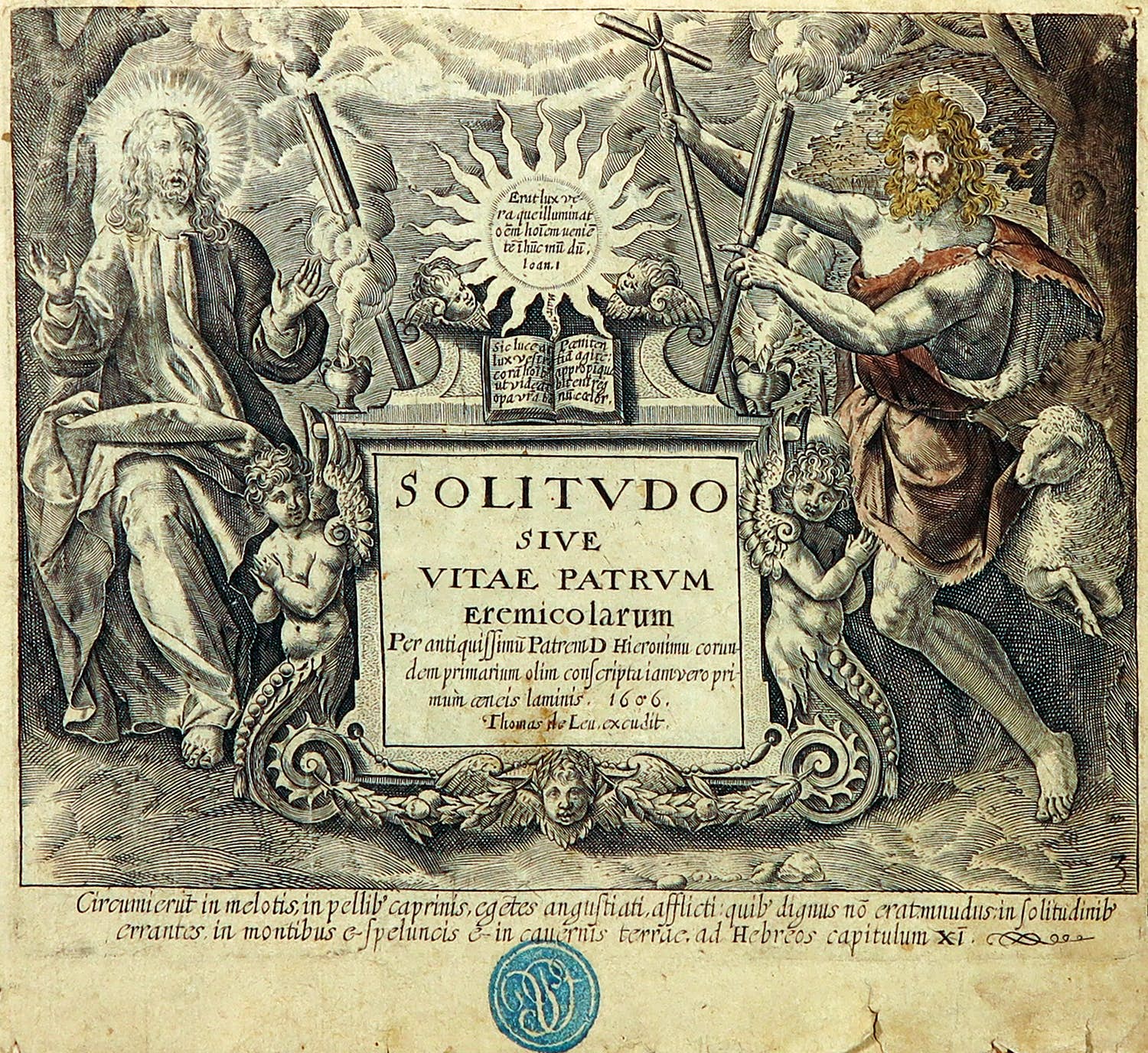 Hans Sadeler - Boek met gravures, Solitudo sive vitae patrum (boek met 29 gravures) verkocht voor € 350!