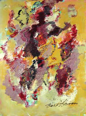 Bert Braam - Acryl op doek, Zonder titel verkocht voor € 1!