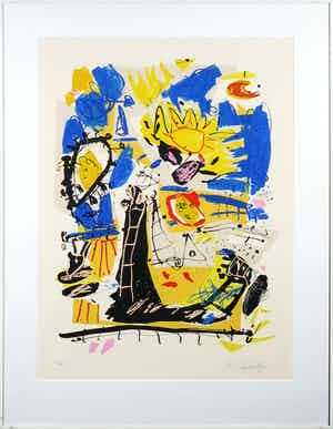 Kees Salentijn - Zeefdruk, Hommage aan Van Gogh - Ingelijst verkocht voor € 50!