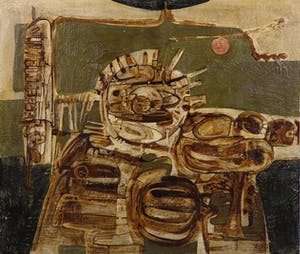 Jack Harden - Gemengde techniek op board, Zonder titel - Ingelijst kopen? Bied vanaf 60!