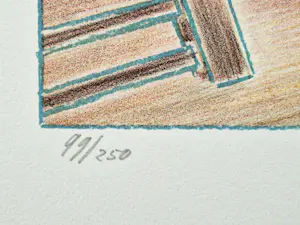 Jeroen Henneman - Groot in 1988 gemaakt kleuren litho "Het atelier in de Vossiusstraat" kopen? Bied vanaf 125!