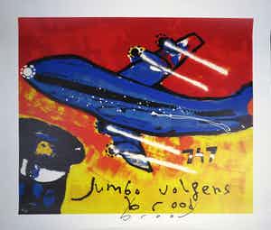 Herman Brood - Zeefdruk, Jumbo volgens Brood (Groot) verkocht voor € 250!