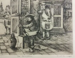 Anko C. Wieringa - De Schilder | ets - ingelijst kopen? Bied vanaf 19!