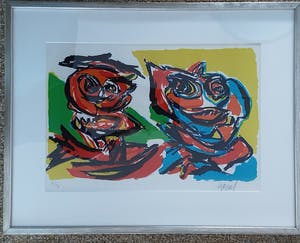 Karel Appel - deux personages kopen? Bied vanaf 1100!