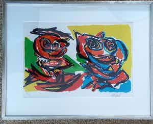 Karel Appel - deux personages verkocht voor € 1100!