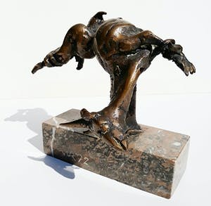 Wim Rijvers - Stervende geit, bronzen beeld (unica, volledig gedocumenteerd) kopen? Bied vanaf 495!