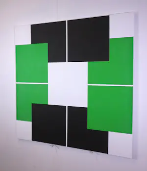 Otto Hamer - Acryl op doek (op paneel), 09-8 / Abstract-geometrische compositie (Groot!) kopen? Bied vanaf 400!