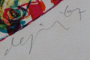 Jacqueline de Jong - Litho: Compositie met veel beeldelementen kopen? Bied vanaf 30!