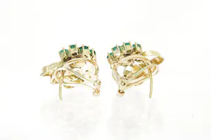 21 -  Magnifiek paar 18 Krt gouden vintage "fifties" oorsieraden met parel kopen? Bied vanaf 230!