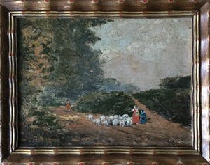 Maurice Paul - 1889-1965 Ukkel - Landweg met schapen kopen? Bied vanaf 49!