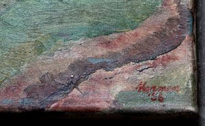 Harmen Meurs - olieverf op doek: de vallei - 1956 kopen? Bied vanaf 395!