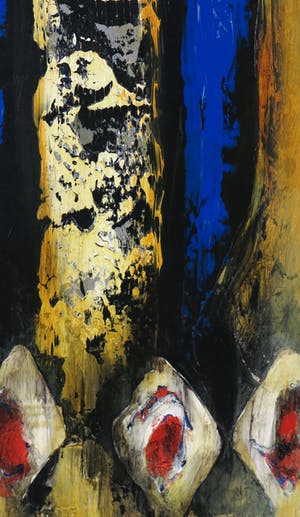 Hans Vanhorck - Acryl op paneel, Bumba - Ingelijst kopen? Bied vanaf 250!