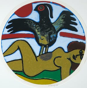 Corneille - Zeefdruk, L'oiseau présent - Ingelijst kopen? Bied vanaf 200!