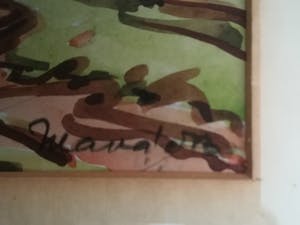 Niet of onleesbaar gesigneerd - verstild vergezicht, dorpje in Indonesië met op de achtergrond bergen kopen? Bied vanaf 1!