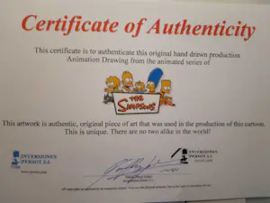 Matt Groening - originele productietekening The Simpsons, Homer, ingelijst + Certificaat kopen? Bied vanaf 90!