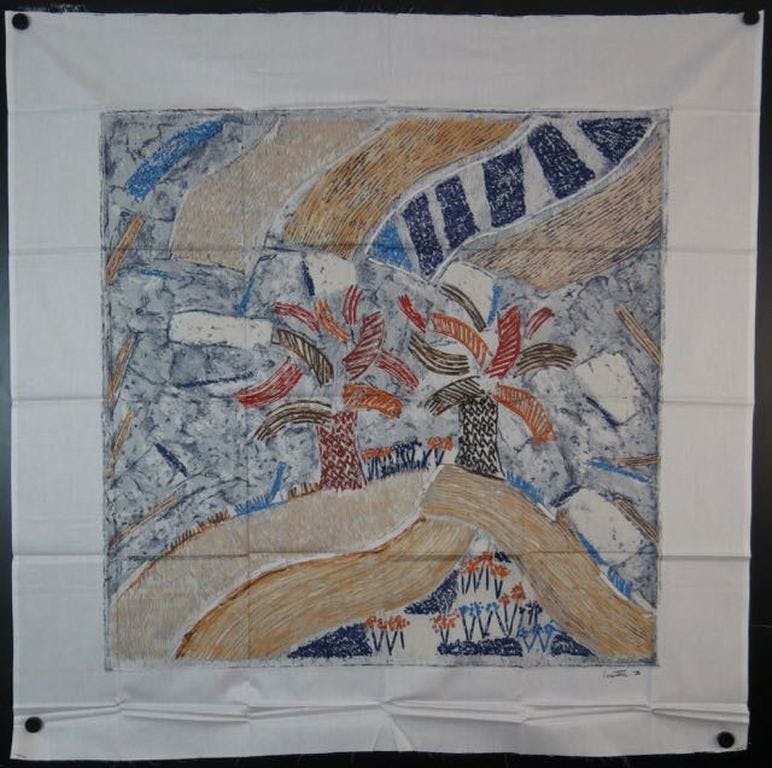 Louttre B. - Louttre B.: Zeefdruk op katoenzijde, Sous la balancelle kopen? Bied vanaf 1!