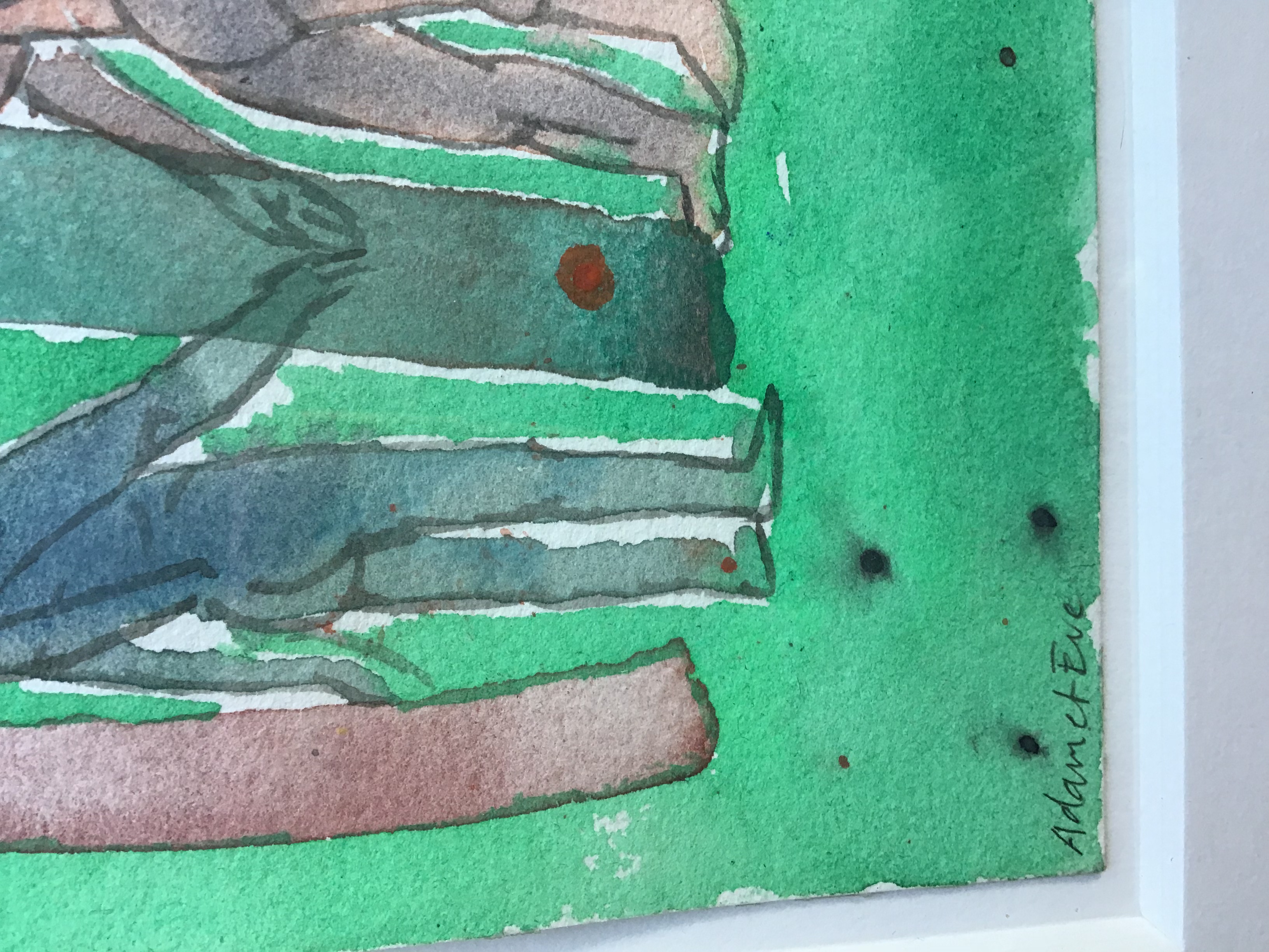 Henri de Haas - Adam et Eva, aquarel, gesigneerd en ingelijst kopen? Bied vanaf 40!