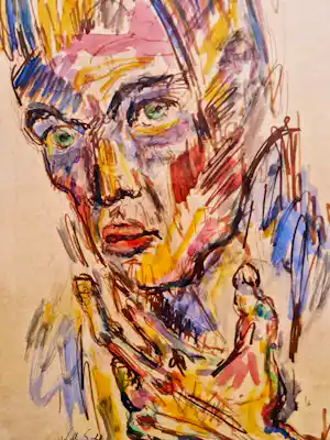 Will Sohl - 1925 - expressionist. Aquarell auf blatt - portraet - signiert verkauft für € 54!