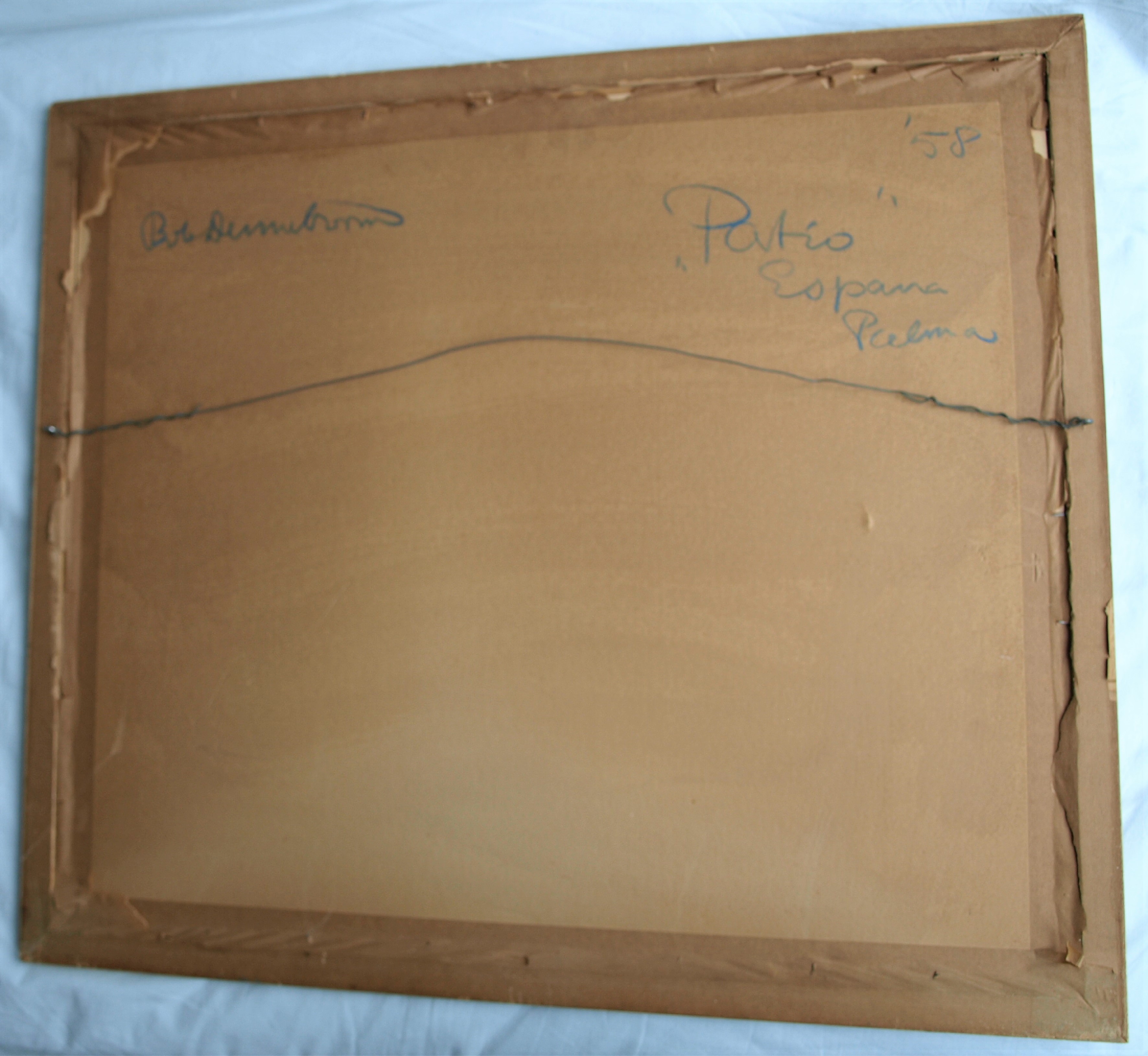 Bob Denneboom - Aquarel , Patio, Espana, Palma - ingelijst – 1958 kopen? Bied vanaf 50!