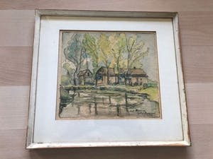 Niet of onleesbaar gesigneerd - gemengde techniek: boerderij te Oud Herlaar kopen? Bied vanaf 1!