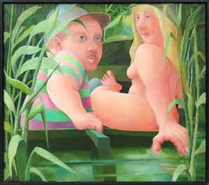 Frans Nicolai - Olieverf op doek, Roeien - Ingelijst verkocht voor € 100!