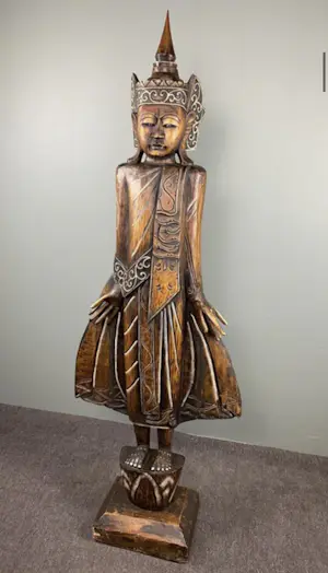 Niet of onleesbaar gesigneerd - Staande houten Boedhha - 175cm kopen? Bied vanaf 1!