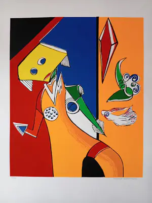 Maartje Wijngaarden - Kleurenzeefdruk ABSTRAKT II Handgesigneerd kopen? Bied vanaf 49!