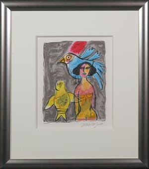 Corneille - Zeefdruk, La Chouette - Ingelijst kopen? Bied vanaf 100!