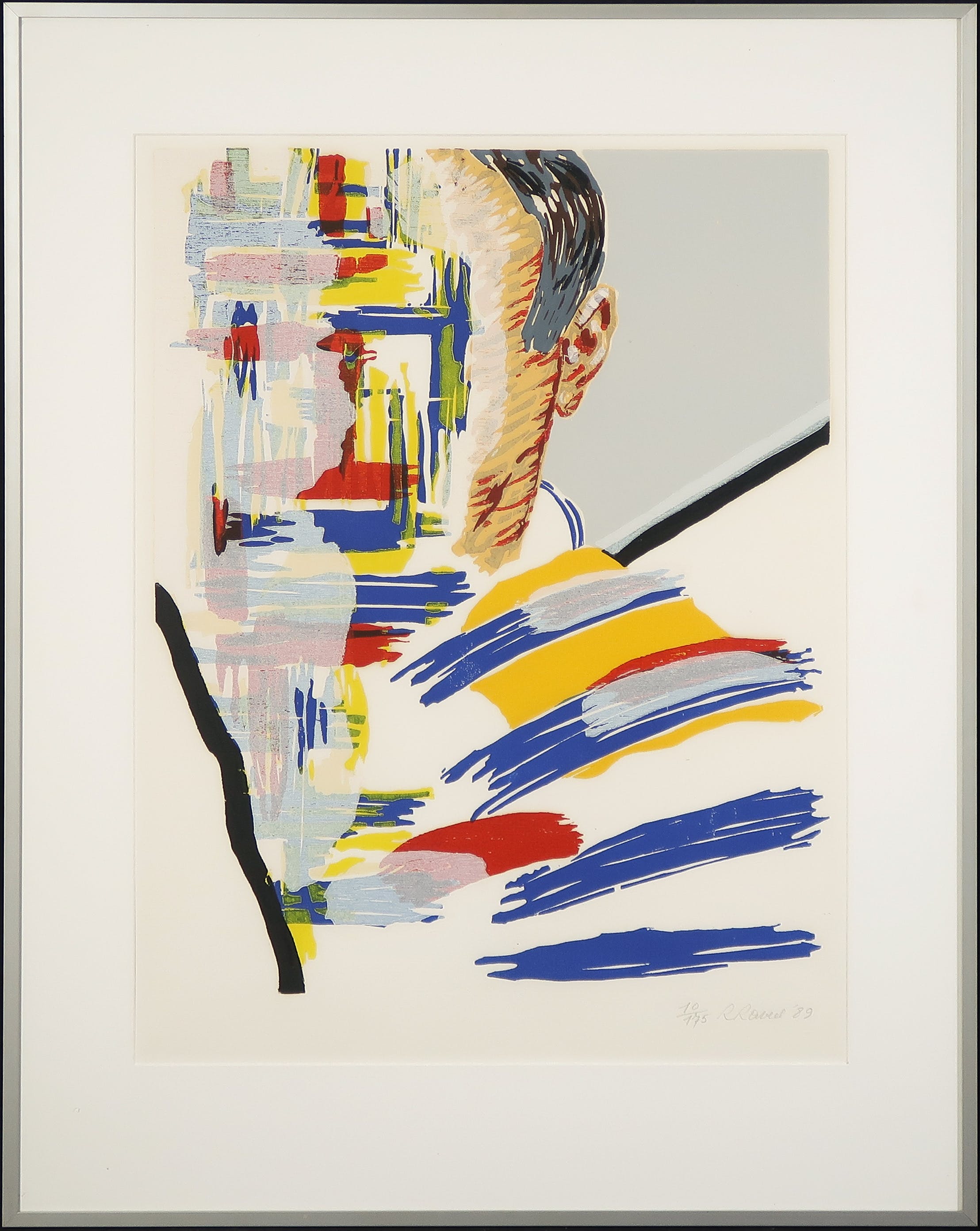 Roger Raveel - Houtsnede, Zelfportret en een abstractie - Ingelijst kopen? Bied vanaf 525!