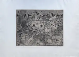 Alexander Bobkin - handgesigneerde ets | 'Siberië' (Zeer groot) kopen? Bied vanaf 150!