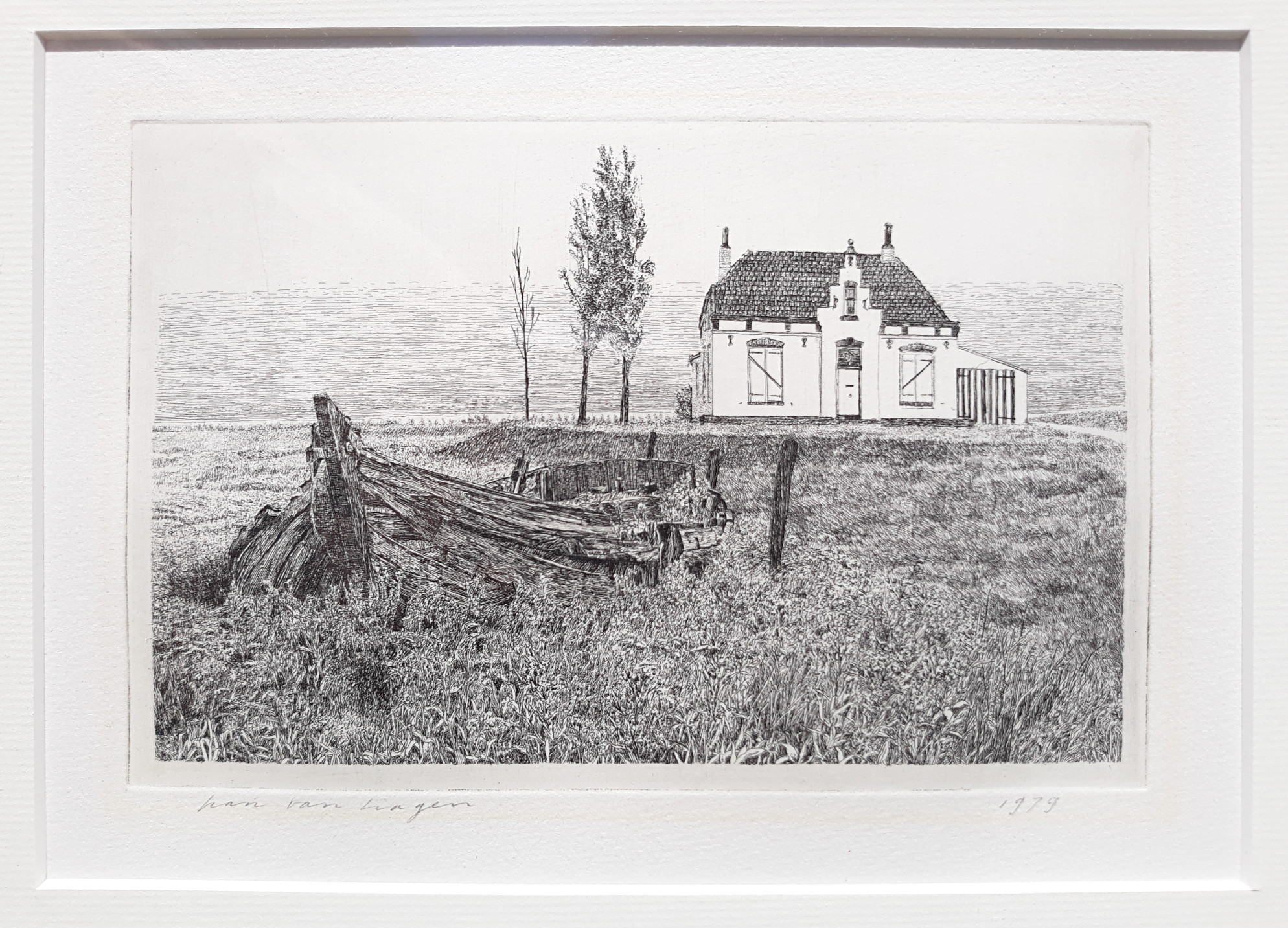 Han van Hagen - Scheepswrak bij huis, ets (prachtig ingelijst) kopen? Bied vanaf 75!