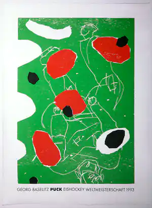 Georg Baselitz - Puck - Eishockey Weltmeisterschaft, 1983 vendu pour 50€ !