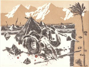 Simon Koene - Stilleven met ramskop voor berglandschap kopen? Bied vanaf 25!