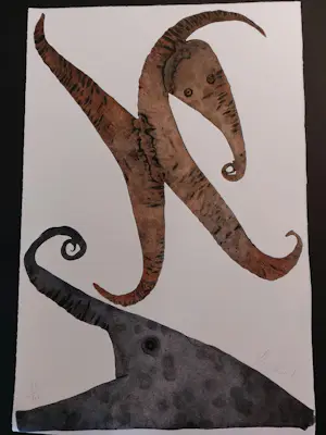 Reinhoud D'Haese - kleurenets - titel: Schaduw - oplage 40 stuks - CoBrA - ingelijst kopen? Bied vanaf 160!