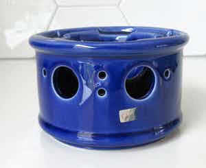 Plateelbakkerij Zenith - blauw platelen theelicht art deco stijl verkocht voor € 1!