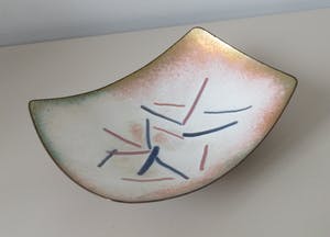 Curiosa - Modernistische koperen Kunst Emaille schaal - JE Kunst Email kopen? Bied vanaf 1!