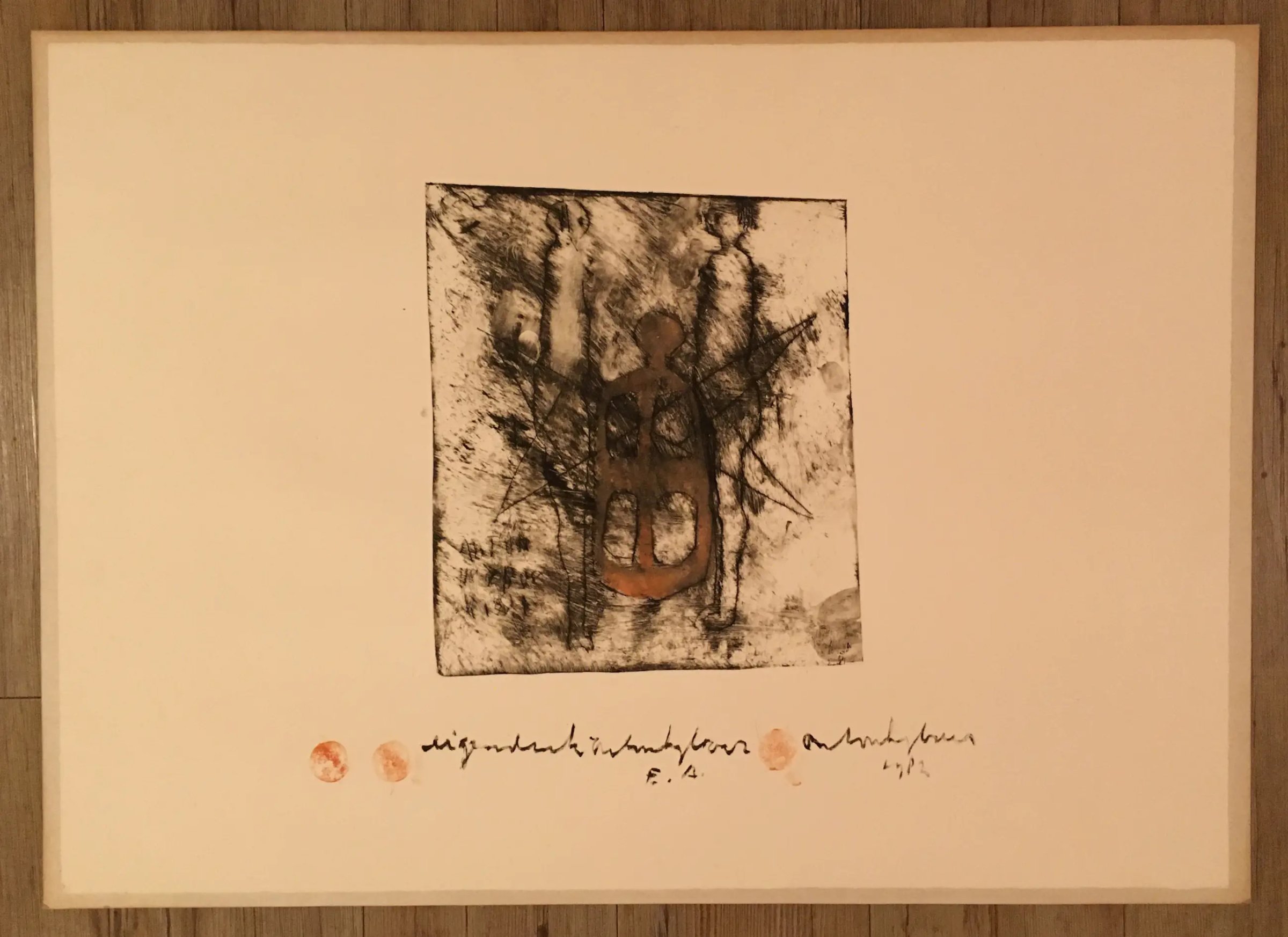 Buy Anton Heyboer - Unieke ets uit 1982 (E.A handgesigneerd met vingerafdrukken, gedateerd)? Bid from 200!