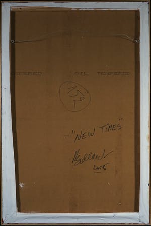 Jan Bollaert - Gemengde techniek op Board, New Times - Ingelijst kopen? Bied vanaf 50!