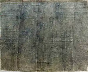 Urs Pfannenmuller - Geschilderd wandkleed, Abstracte compositie verkauft für € 35!
