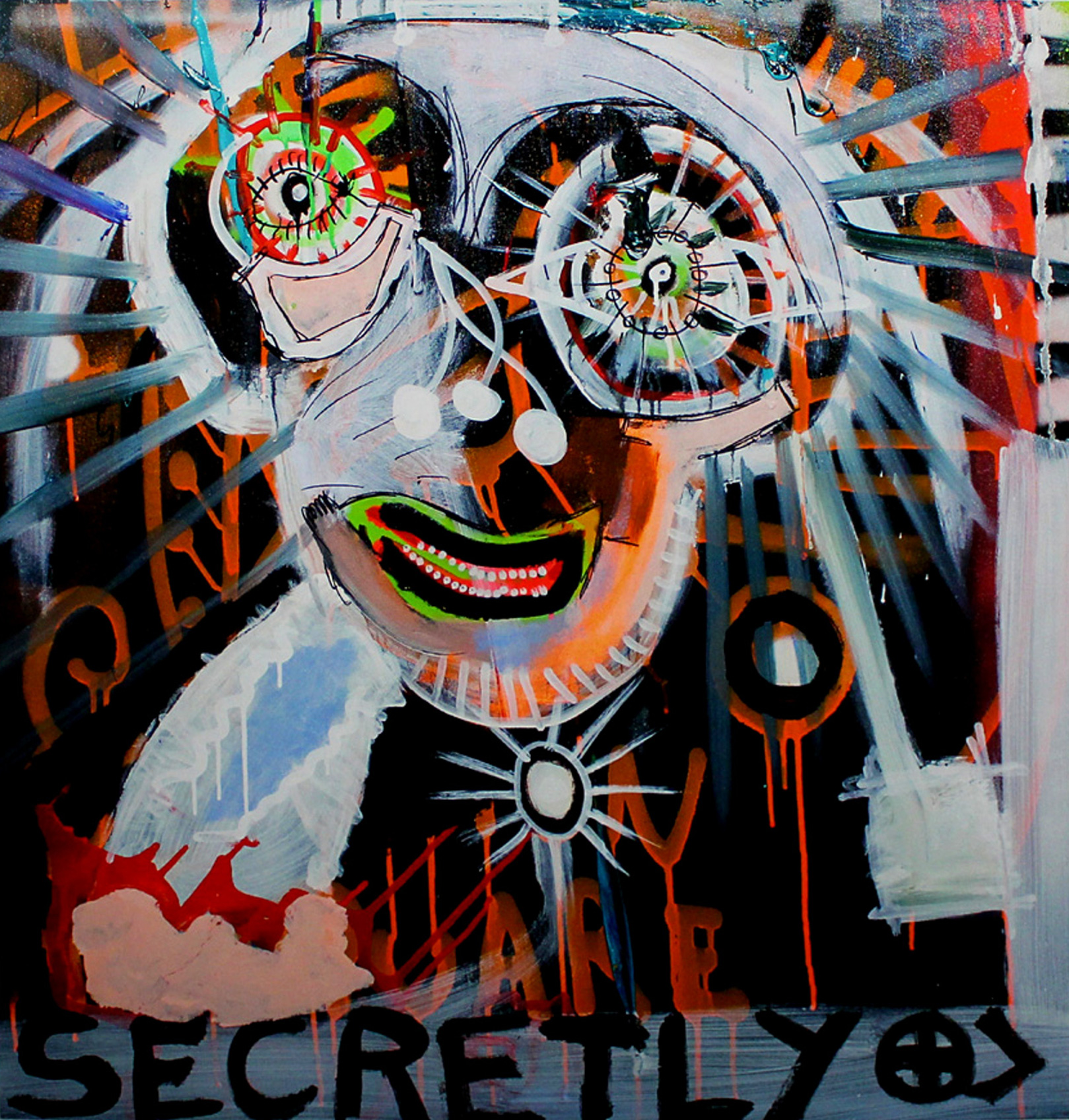 Paul Indrek Kostabi - Paul Kostabi. -Secretly- Giclee op katoenpapier. 2016. Handgesigneerd. verkocht voor € 67!