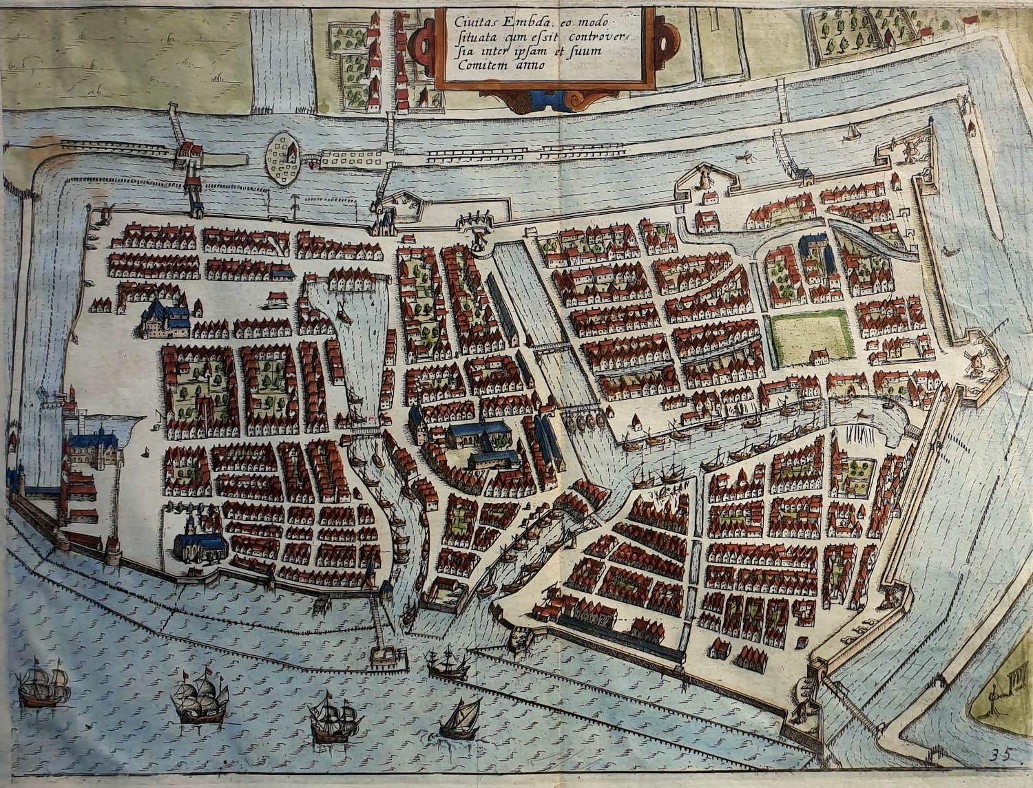 Ludovico Guicciardini - Duitsland Emden Originele Gravure Blaeu1612 kopen? Bied vanaf 40!
