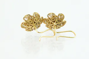 Leuke set 14 karaats geel-gouden Filigrain "bloem" oorsieraden - gekeurd kopen? Bied vanaf 60!